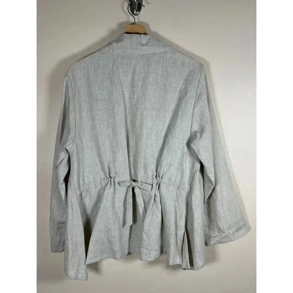 Moonlight Y & S Open front 100% Linen Cream Blazer Lagenlook made in USA Medium - Picture 7 of 11